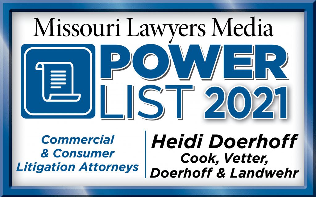 Missouri Lawyers Media power list 2021 - commercial & consumer litigation attorneys